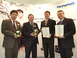Olympus celebrates DIWA gold awards during CeBIT