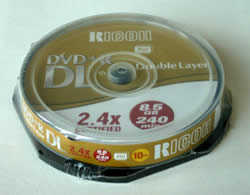 Ricoh DVD+R 2.4x Double Layer Printable Disc