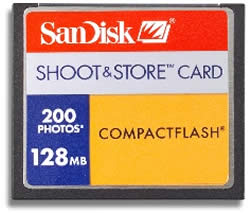 Sandisk 128 Megabyte Shoot & Store CompactFlash Card