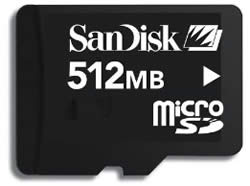 SanDisk 512 Megabyte microSD Card