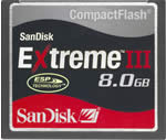 SanDisk 8Gb Extreme III CompactFlash