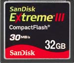 32GB SanDisk Extreme III CompactFlash