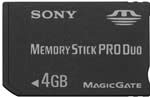 Sony 4GB Memory Stick PRO Duo