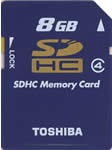 Toshiba 8Gb SDHC Memory Card