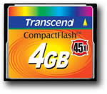 Transcend 4GB Ultra Performance 45X CompactFlash
