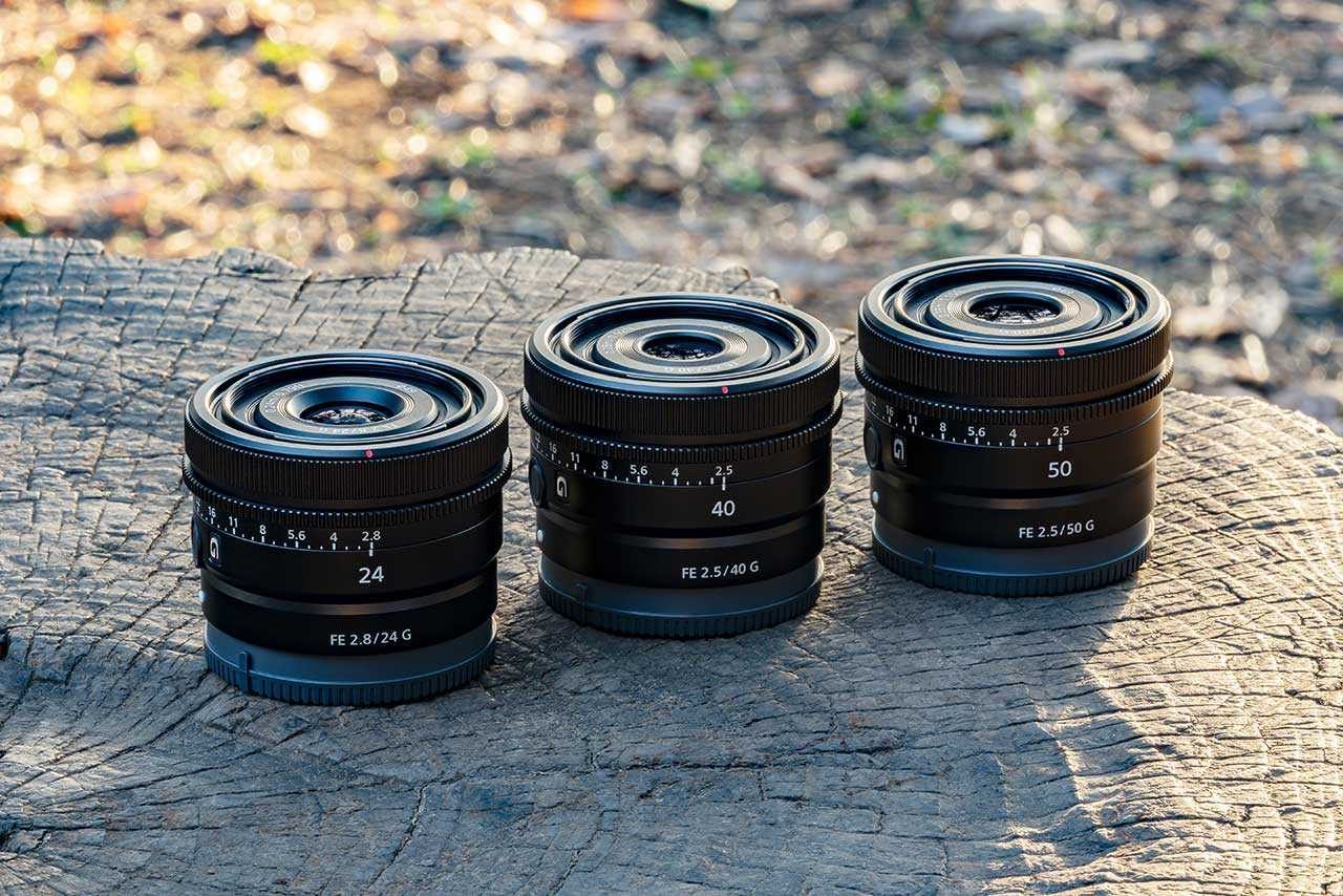 sony fe 50mm f2 5 g fe 40mm f2 5 g and