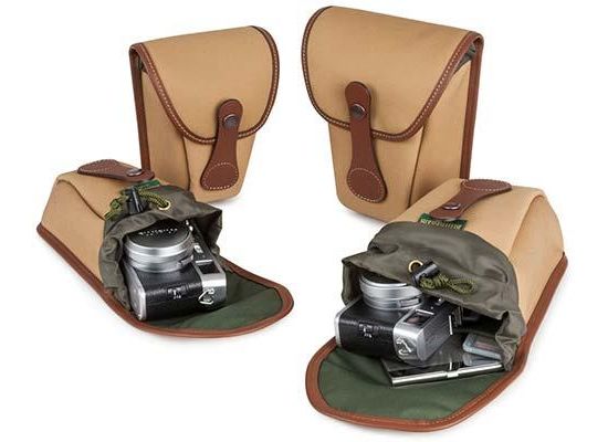 Billingham AVEA 7 Camera Pocket (Sage FibreNyte/Chocolate Leather) End Pockets - Khaki Canvas ⁄ Tan Leather ⁄ AVEA 7 \u2013 Billingham USA