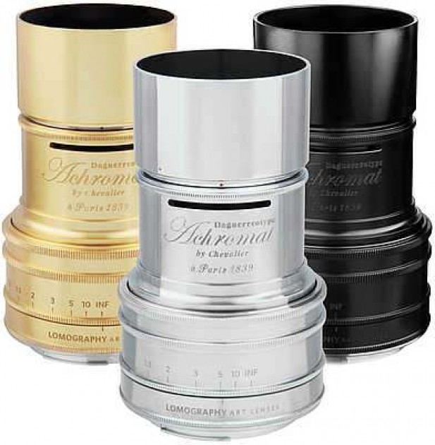 Daguerreotype Achromat 2.9/64 Art Lens Brass, Chrome Plated Edition
